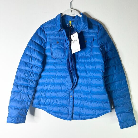 Cotes of London shirt puffer jacket Vibrant Blue Women's Puffer Jacket - Picture 2 of 15